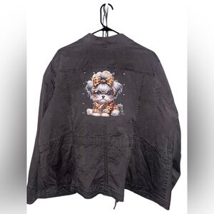 Lane Bryant Charcoal Jacket with Black Details